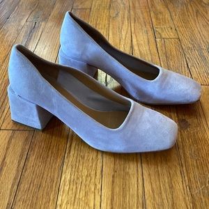 LoQ Lavender Suede Block Heels 37